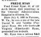 Obituary of Fred Elmer Ryan (b. 1893)